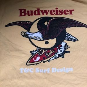 RARE yellow Budweiser x pacsun shirt